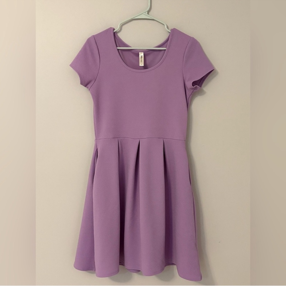 24/7 Comfort Apparel Purple Stretchy Sleeve Midi Dress
